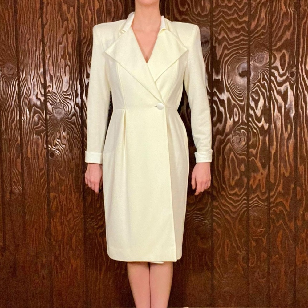 NWT deadstock vintage 80s cream colored blazer dress